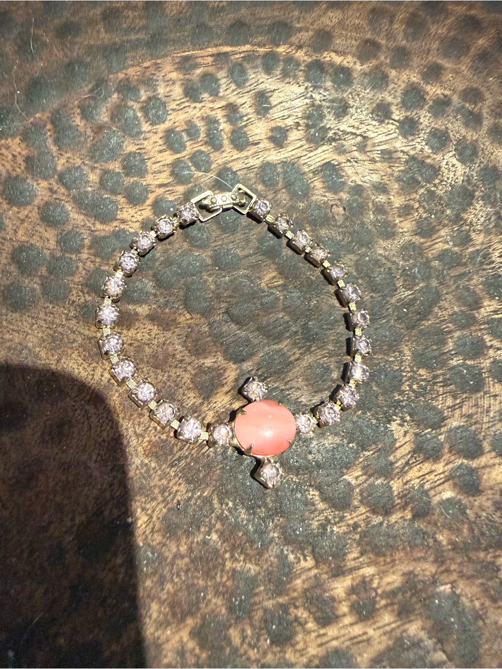 Elegant Pink Stone Tennis Bracelet with Crystal Accents